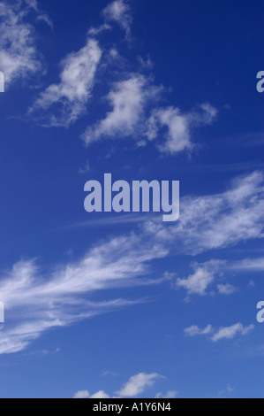 Cirrus Cloud also known as Mares Tails are produced high in the Earths Stratosphere Stock Photo