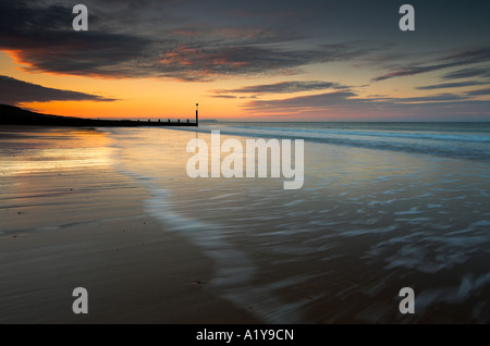 Sunrise at beach front at Bournemouth, Dorset
