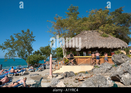 Beach Bar, Casa Marina Reef Hotel, Sosua, Puerto Plata, North Coast, Dominican Republic Stock Photo