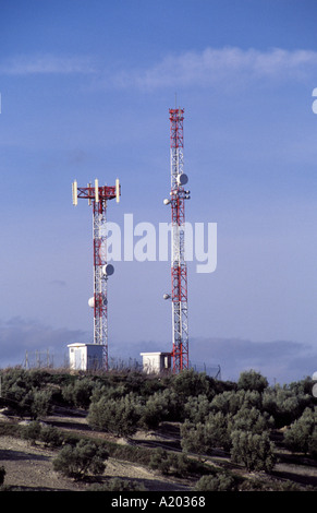 Mobile phone antenna masts Stock Photo
