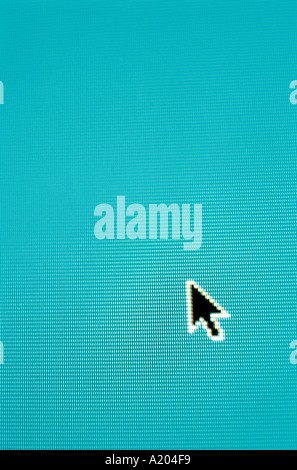 Close up of cursor arrow on computer screen Stock Photo