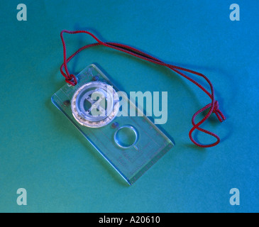 Silva type compass with a viewing prism which permits compass to be used for plotting purposes. Stock Photo