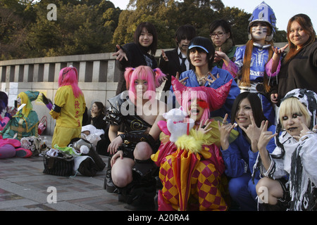 Cos play zoku, Costume Play Gang, at Jingu Bashi, in Harajuku, Tokyo, Japan Stock Photo