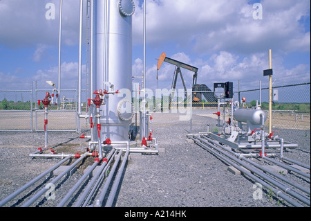 oil wellhead equipment Crowley Louisiana Stock Photo