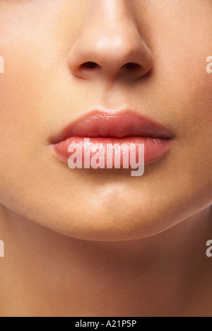 Close-Up of Woman's Lips Stock Photo