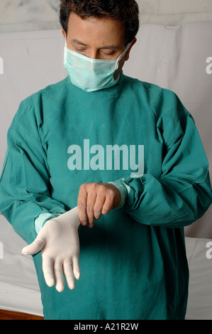 Download Indian Doctor Surgeon In Green Operation Theater Coat And Face Mask Stock Photo Alamy PSD Mockup Templates