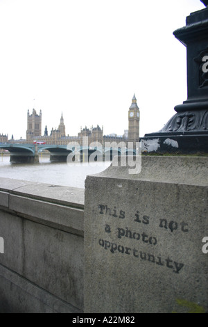 THIS IS NOT A PHOTO OPPORTUNITY Banksy Art London England Stock 