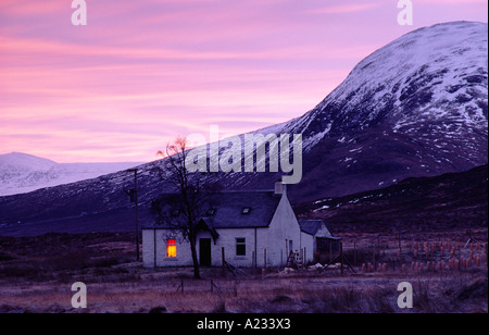 Lagangarbh below Buachaille Etive Mor, near Glen Coe, Lochaber, Highland, Scotland, UK Stock Photo