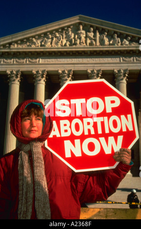 Pro life protester at the U Supreme Court participates in the March for Life anti abortion rally Stock Photo