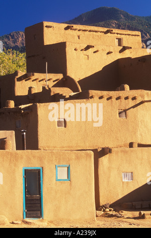 multi storied pueblo Taos Indian Pueblo Taos New Mexico Stock Photo