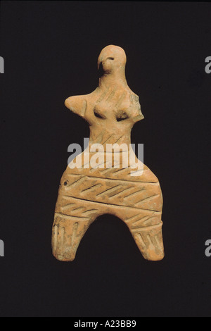 Terracotta female figurine identified as mother goddess. Rajghat, Varanasi, India. Dated: 200 B.C. Stock Photo