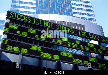 USA New York New York City Stock market reader board Stock Photo