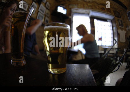 interior the pub last pub oliver reed english actor malta inside drinking alcohol bar booze beer tourists travel tourism real va Stock Photo