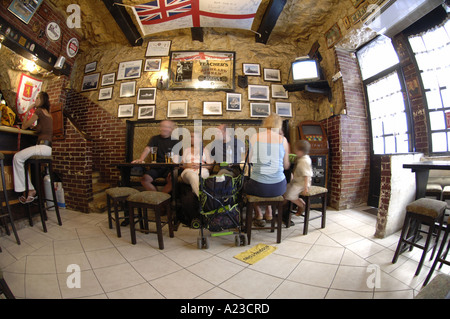 interior the pub last pub oliver reed english actor malta inside drinking alcohol bar booze beer tourists travel tourism real va Stock Photo