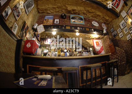 interior the pub last pub oliver reed english actor malta inside drinking alcohol bar booze beer tourists travel tourism real va Stock Photo