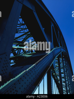 Steel arch truss of the New Tyne Bridge, Newcastle upon Tyne, Tyneside, Tyne and Wear, England, UK. Stock Photo