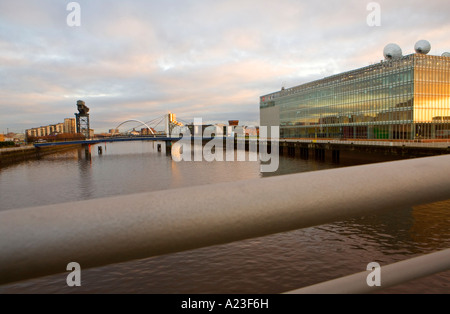 PACIFIC QUAY GLASGOW AND NEW BBC BUILDING Stock Photo