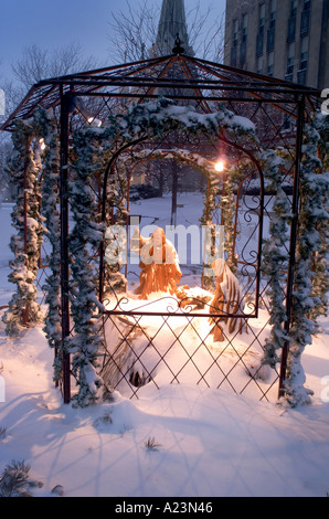 Nativity scene at Creighton University Omaha Nebraska Stock Photo