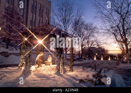 Nativity scene at Creighton University Omaha Nebraska Stock Photo