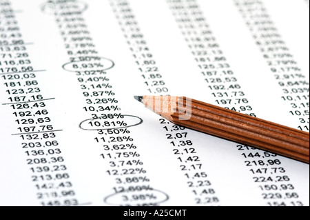 Sales Report (fictitious data) Stock Photo