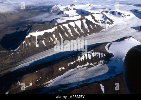 snowcovered mountains and glacier, Norway, Spitsbergen Stock Photo