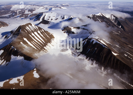 snowcovered mountains and glacier, Norway, Spitsbergen Stock Photo