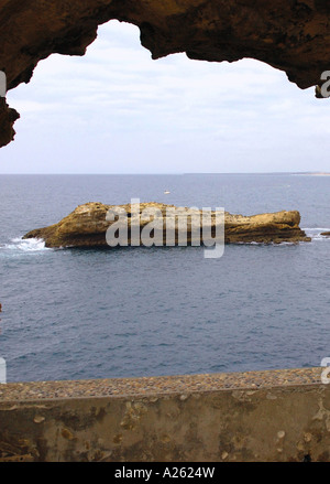 Panoramic View Biarritz Waterfront from Cave Hole Basque Coast Aquitaine Golfe de Gascogne Bay of Biscay Southwest France Europe Stock Photo