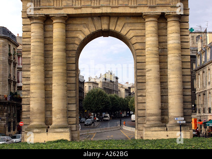 Characteristic Arch at the end of St. Catherine s Street Bordeaux City Centre Aquitaine Southwest France Europe Stock Photo