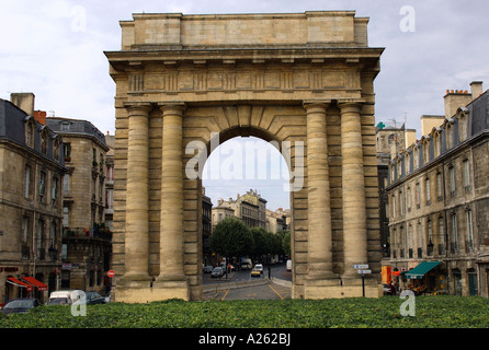 Characteristic Arch at the end of St. Catherine s Street Bordeaux City Centre Aquitaine Southwest France Europe Stock Photo