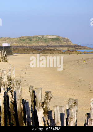 Panoramic View Saint Malo Seafront & Beach Sant San S Maloù Bretagne Breton Brittany English Channel North Western France Europe Stock Photo