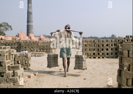 A brick making factory in northern Bangladesh Stock Photo