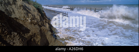 Rising sea levels causing coastal erosion Norfolk England UK Stock Photo