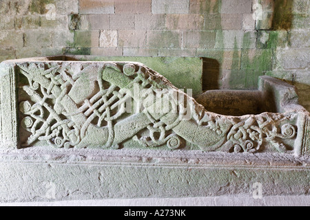 Details in the the romanesque Cormacs chapel (1134) on the Rock of Cashel or Cashel of the Kings the seat of the Kings of Stock Photo