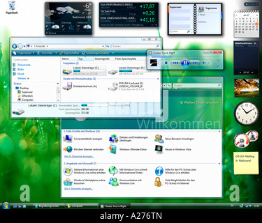 Microsoft Windows Vista, german version, desktop with started applications, screenshot Stock Photo