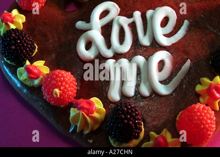 Love heart made of honey cake Stock Photo