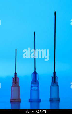 Close up of  hypodermic needles Stock Photo