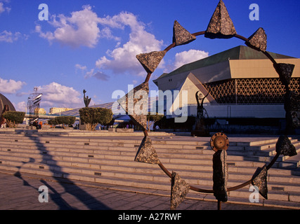 sculptures by the library of Alexandria Egypt Stock Photo