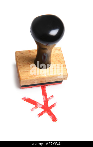 Yen symbol stamped with rubber stamp. Stock Photo