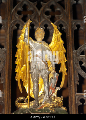 Salisbury Wiltshire England Salisbury Cathedral Archangel in Chapel of St Michael the Archangel Stock Photo