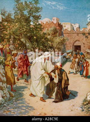 Jesus Heals A Leper Stock Photo