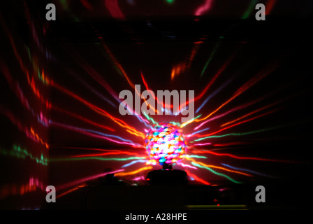 Disco ball light with slow shutter blur effect Stock Photo