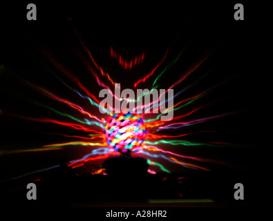 Disco ball light with slow shutter blur effect Stock Photo