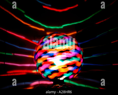 Disco ball light with slow shutter blur effect Stock Photo