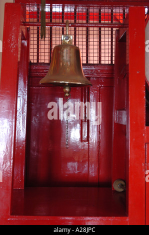 Bell inside Chinese temple in Mazgaon Mumbai Maharashtra India Stock Photo