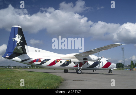 Fokker F27 Friendship airliner at RAF Fairford IAT.  GAV 2111-211 Stock Photo