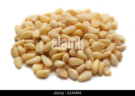pine nuts food organic natural shelled cook cookery consume taste kernel seed health diet cream oil Stock Photo