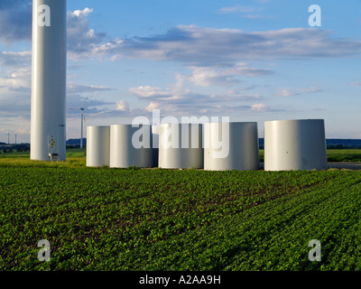 windpark Parndorf, Austria, construction of a wind mill Stock Photo