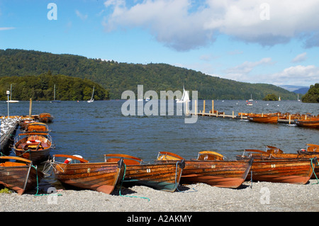 Rowing boats at Windermere on Lake Windermere Stock Photo