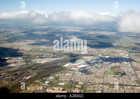 Aerial view of South Africa's Western Cape terrain, including the Great Rift Valley, close to Cape Town. Stock Photo