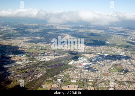 Aerial view of South Africa's Western Cape terrain, including the Great Rift Valley, close to Cape Town. Stock Photo